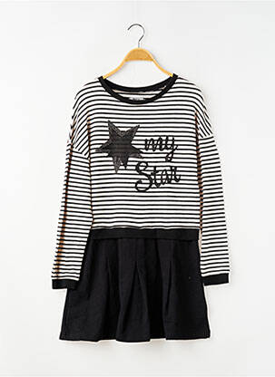Robe mi-longue col rond manches longues noir MAYORAL fille