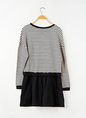 Robe mi-longue col rond manches longues noir MAYORAL fille