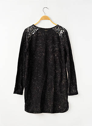 Robe mi-longue col rond manches longues noir PEPE JEANS fille