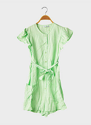 Combishort coupe cintrée manches courtes vert NAME IT fille