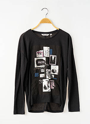 T-shirt coupe cintrée manches longues noir GARCIA fille