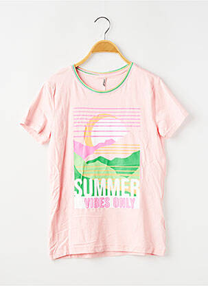 T-shirt coupe cintrée manches longues rose ONLY fille