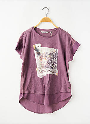 T-shirt stretch manches courtes violet GARCIA fille