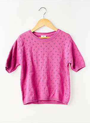 Pull resserrée sur le bas manches courtes rose LILILOTTE fille
