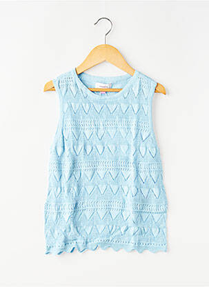 Pull coupe droite sans manche bleu VERO MODA fille