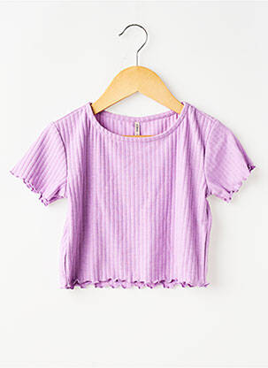T-shirt stretch fines bretelles violet ONLY fille