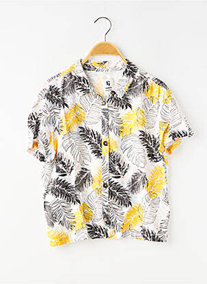 Chemise manches courtes tissage popeline jaune GARCIA garçon
