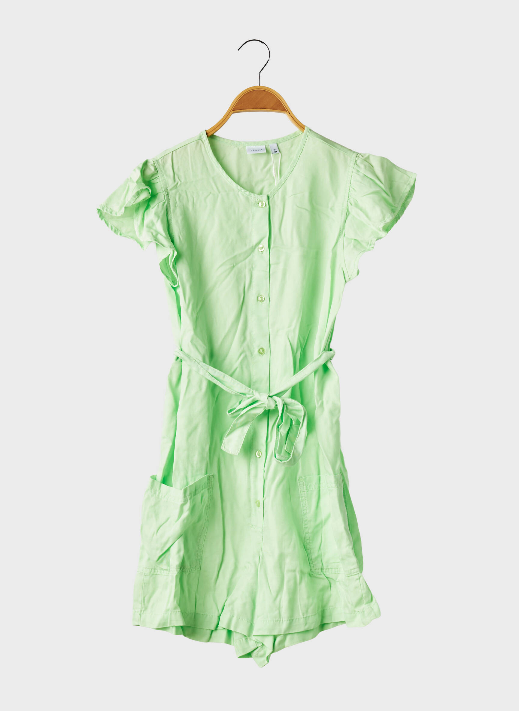 Combishort coupe cintrée manches courtes vert NAME IT fille