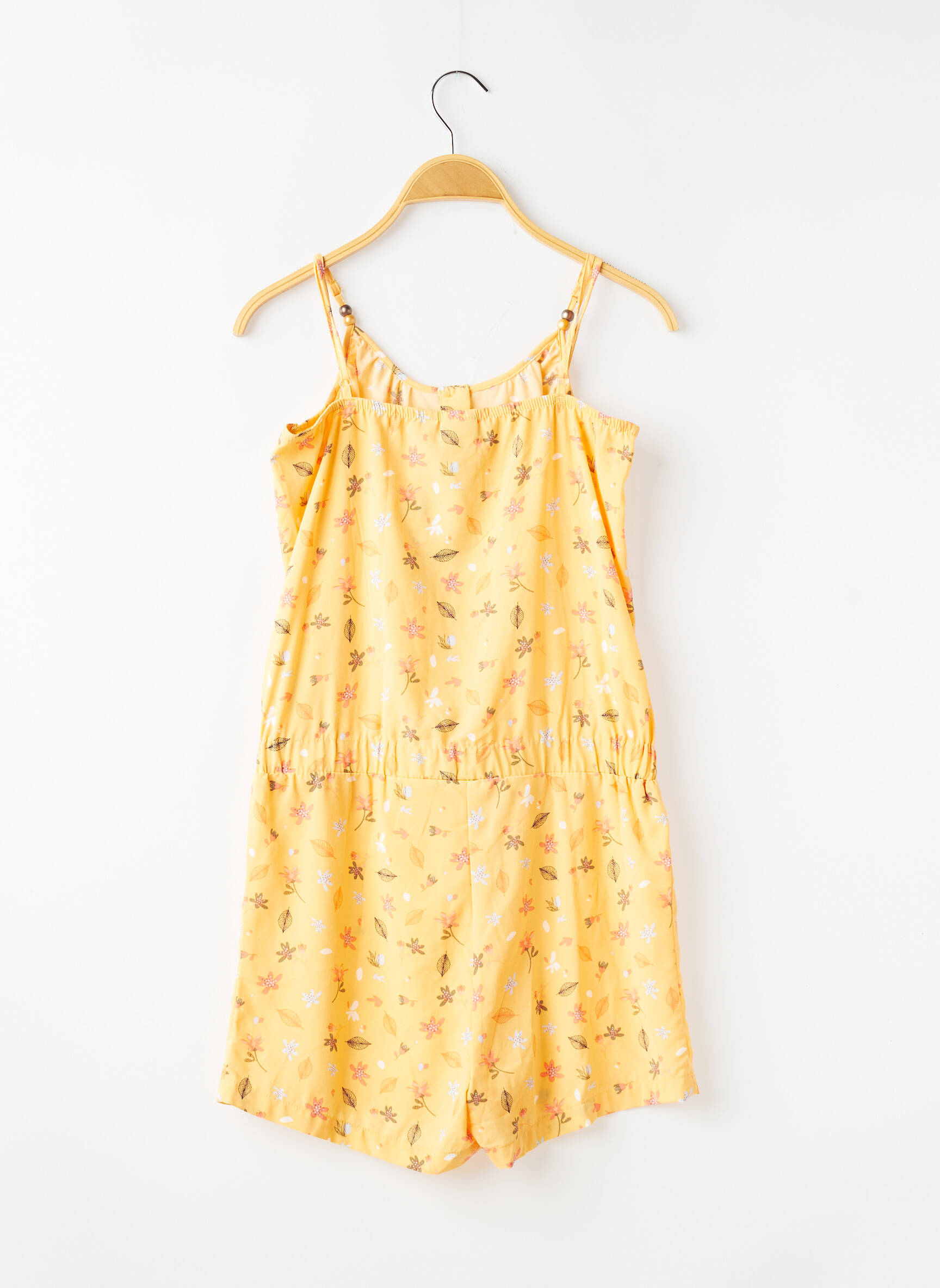Combishort imprimé fleurs fines bretelles orange NAME IT fille