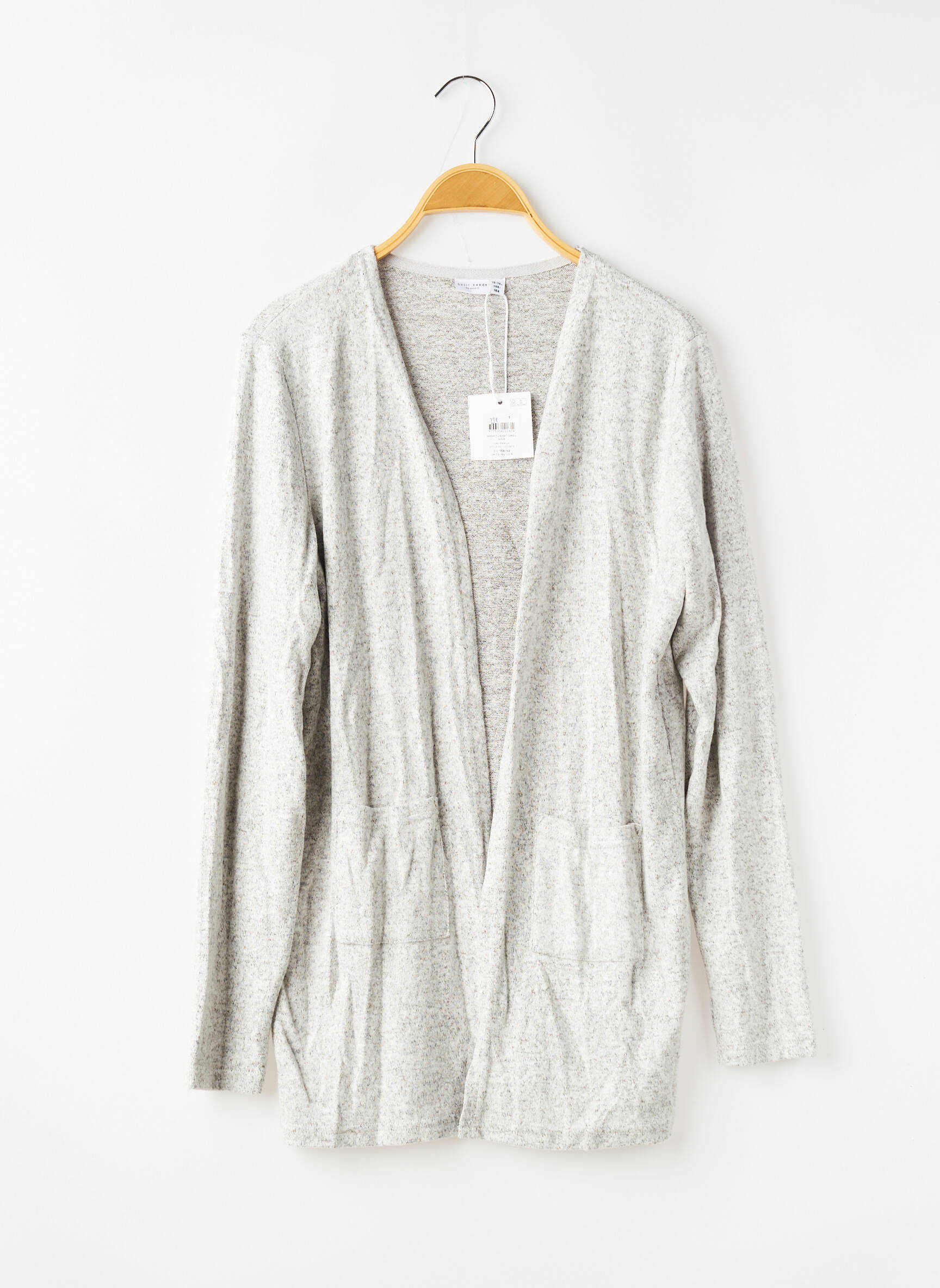 Gilet manches longues col v gris BASIC NEEDS BY NAME IT fille