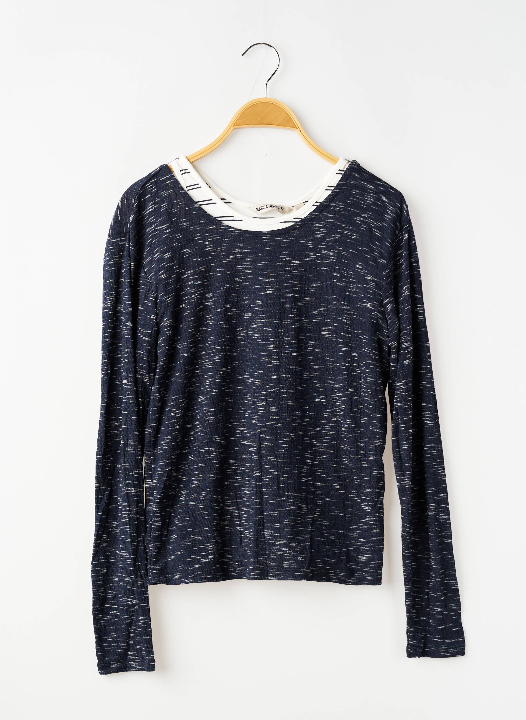 T-shirt coupe cintrée manches longues bleu GARCIA fille