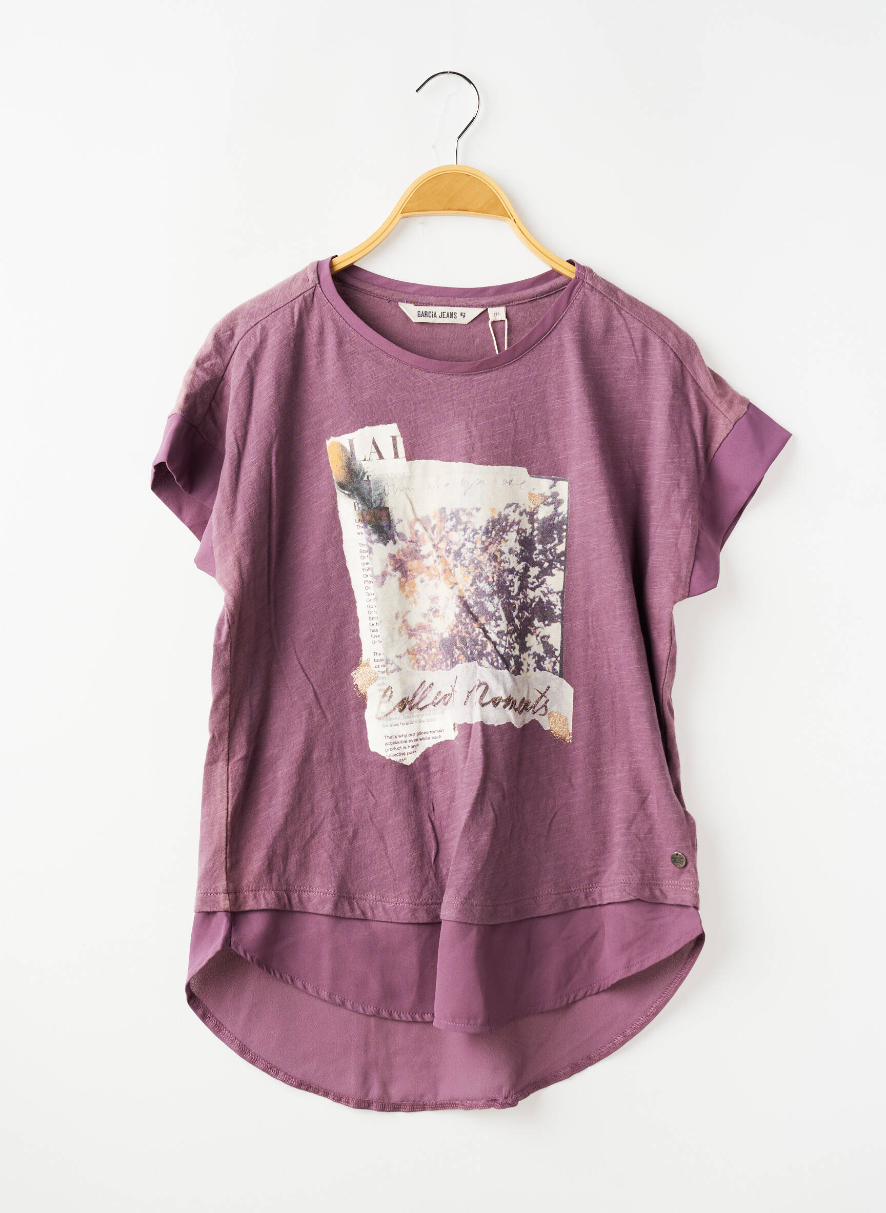 T-shirt stretch manches courtes violet GARCIA fille