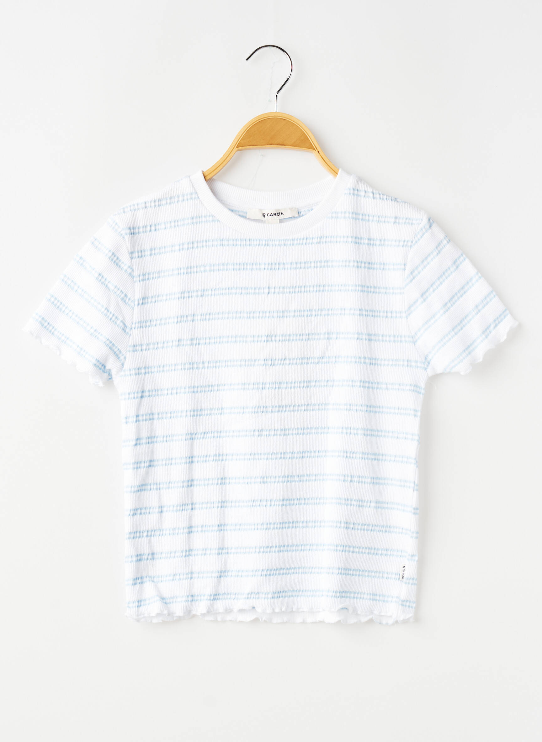 T-shirt coupe cintrée manches courtes bleu GARCIA fille