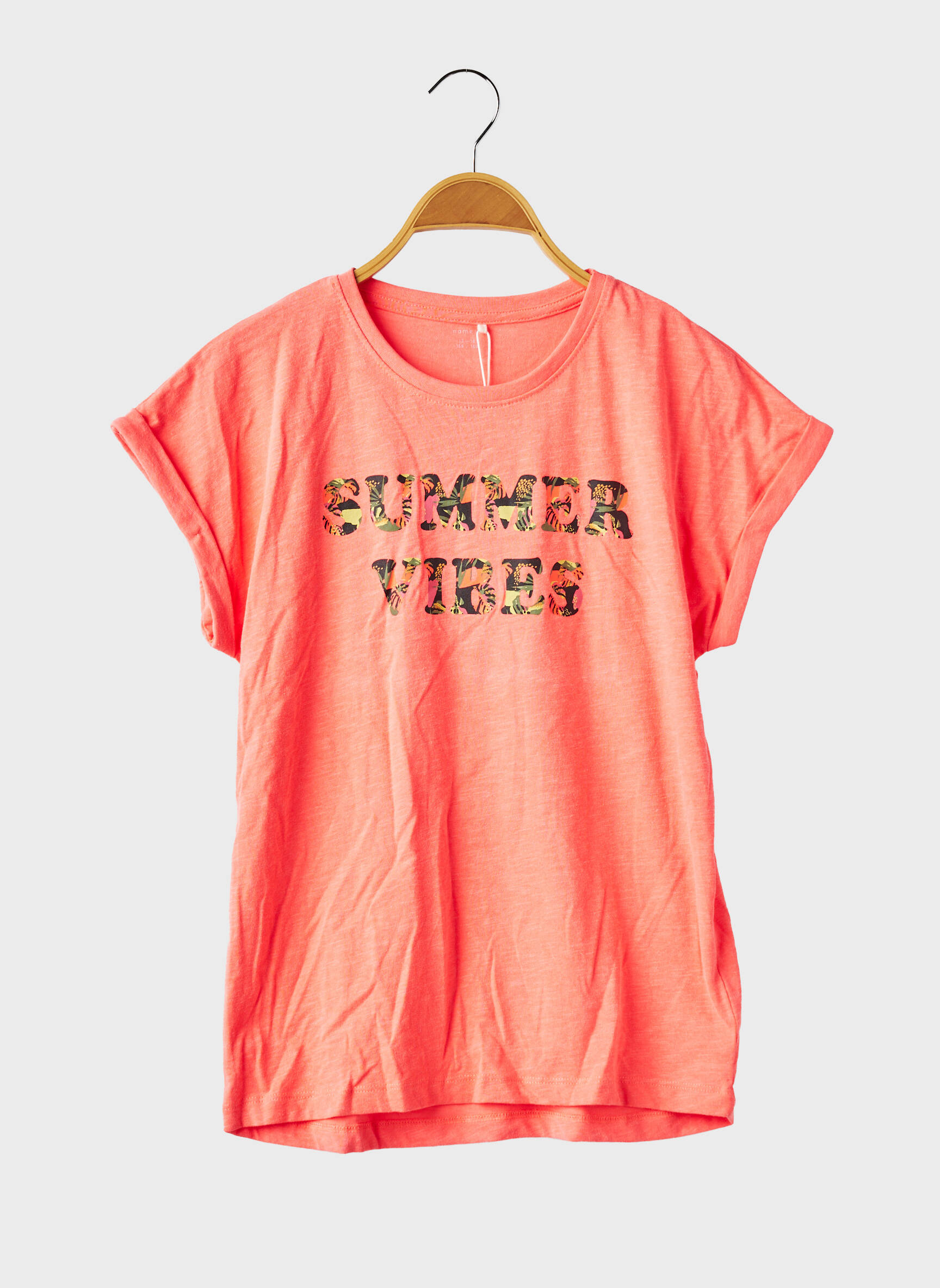 T-shirt stretch manches courtes orange NAME IT fille