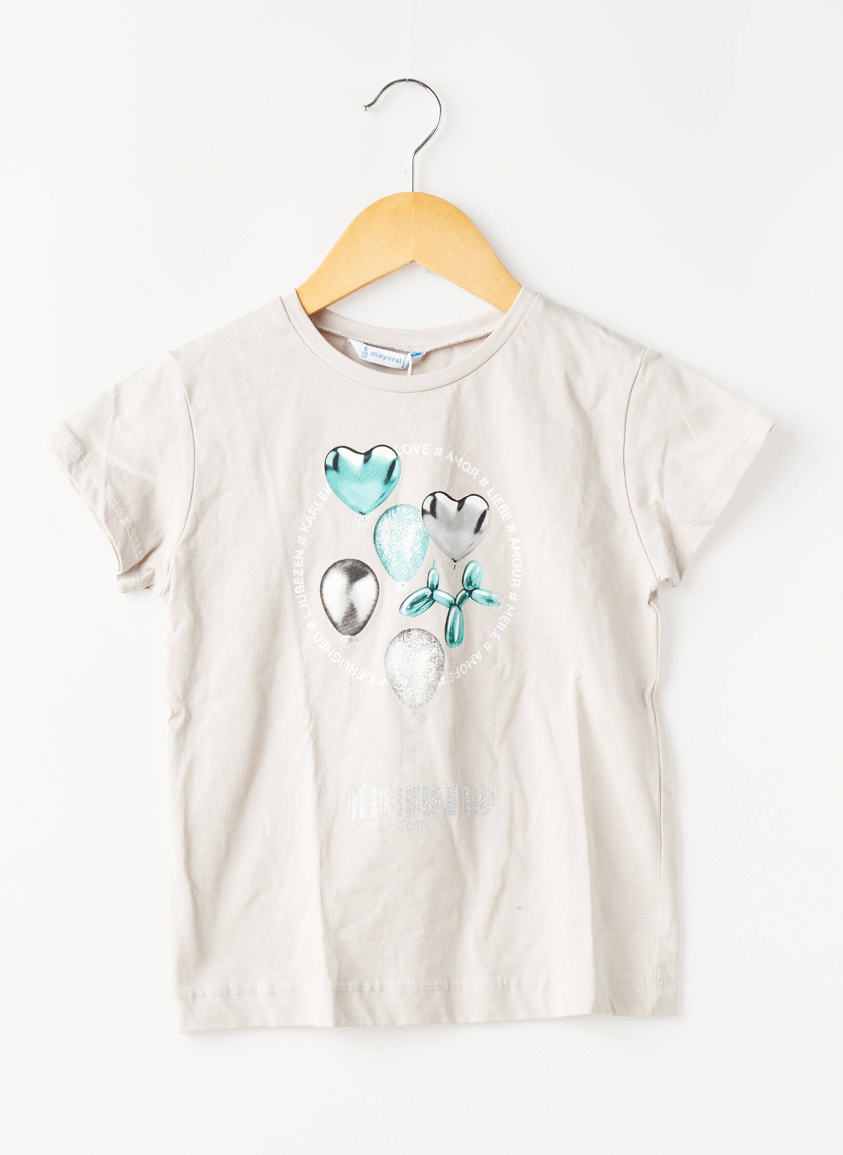 T-shirt coupe cintrée manches courtes gris MAYORAL fille