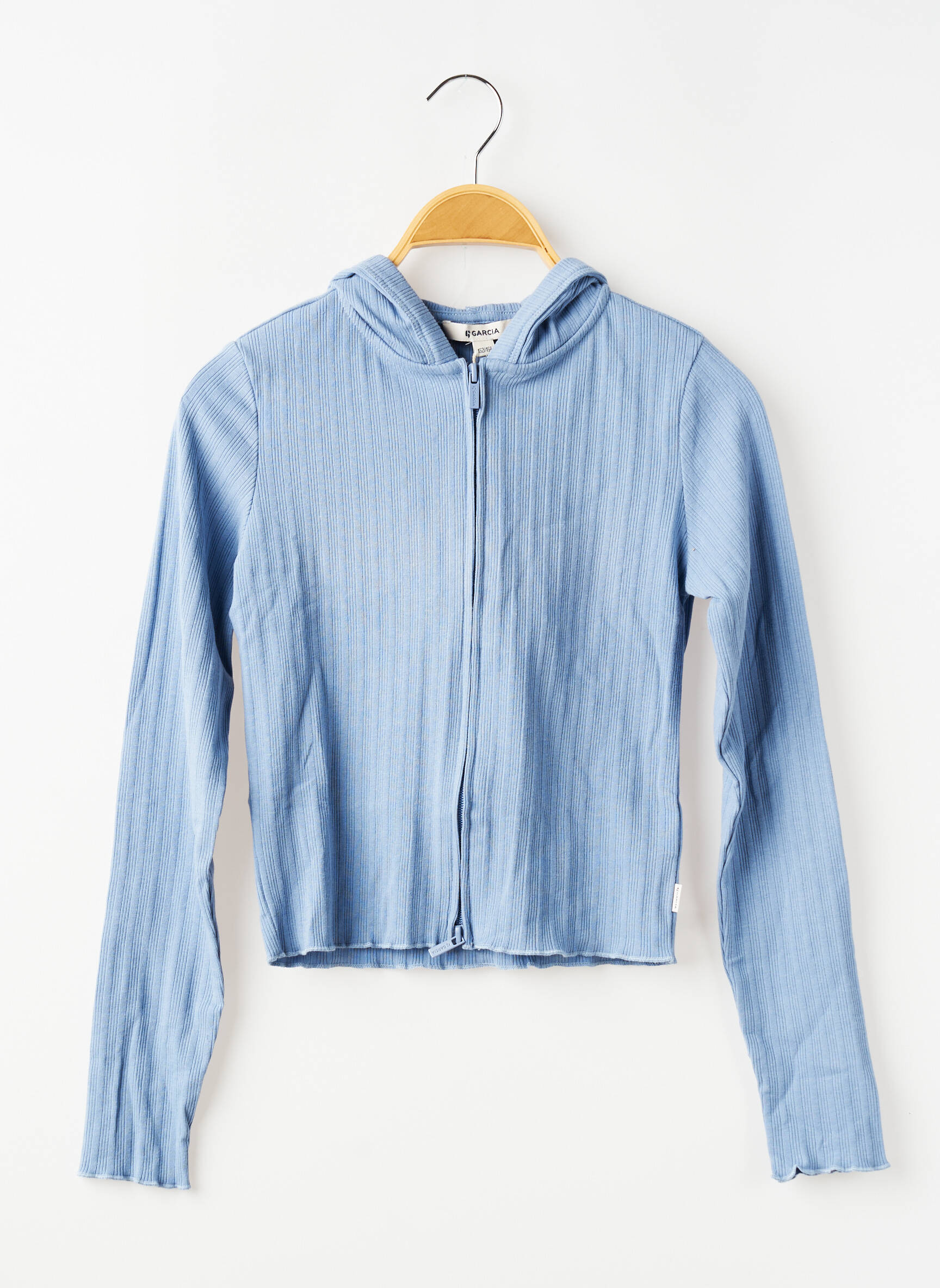 Gilet manches longues col rond bleu GARCIA fille