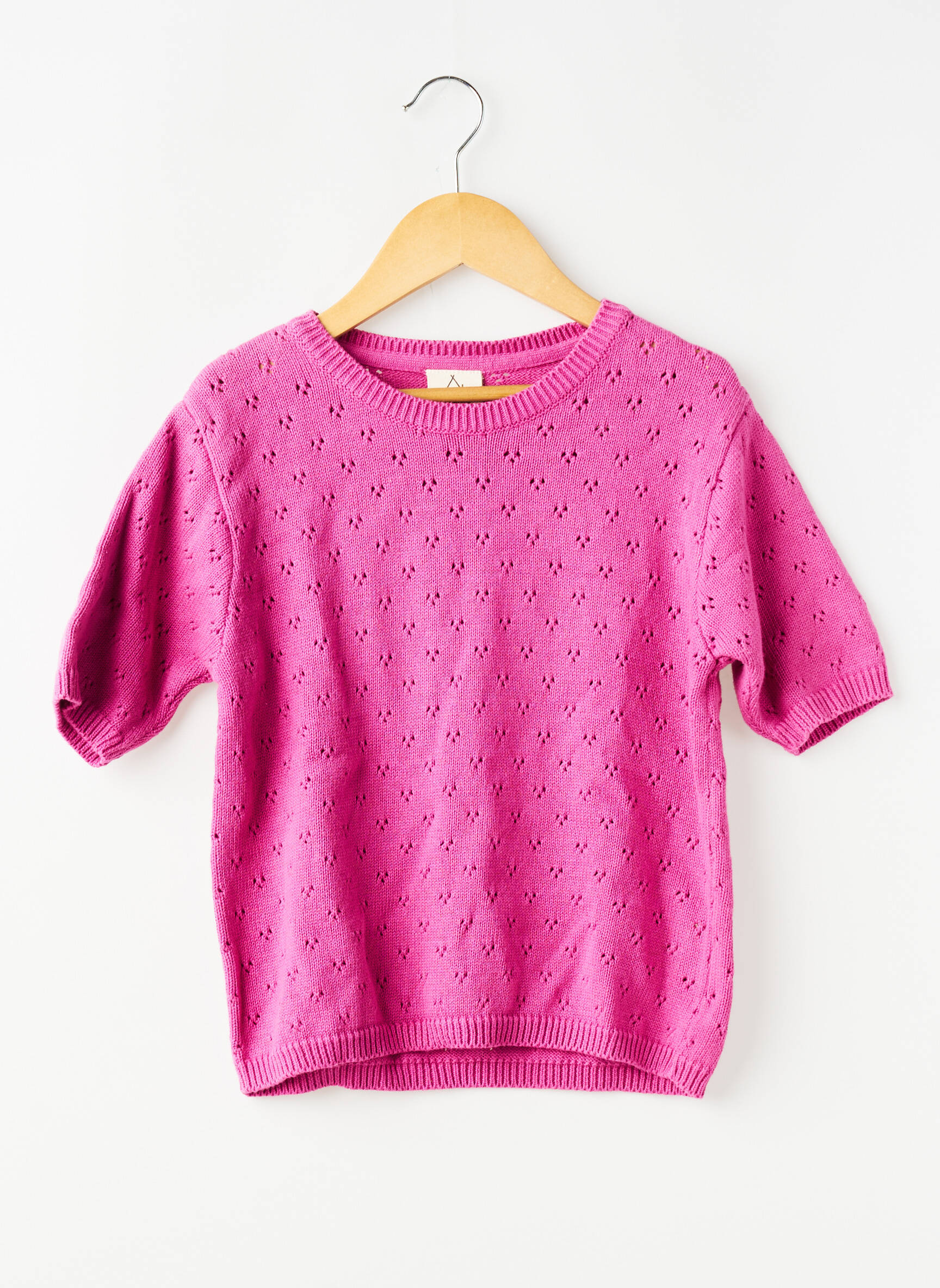 Pull resserrée sur le bas manches courtes rose LILILOTTE fille