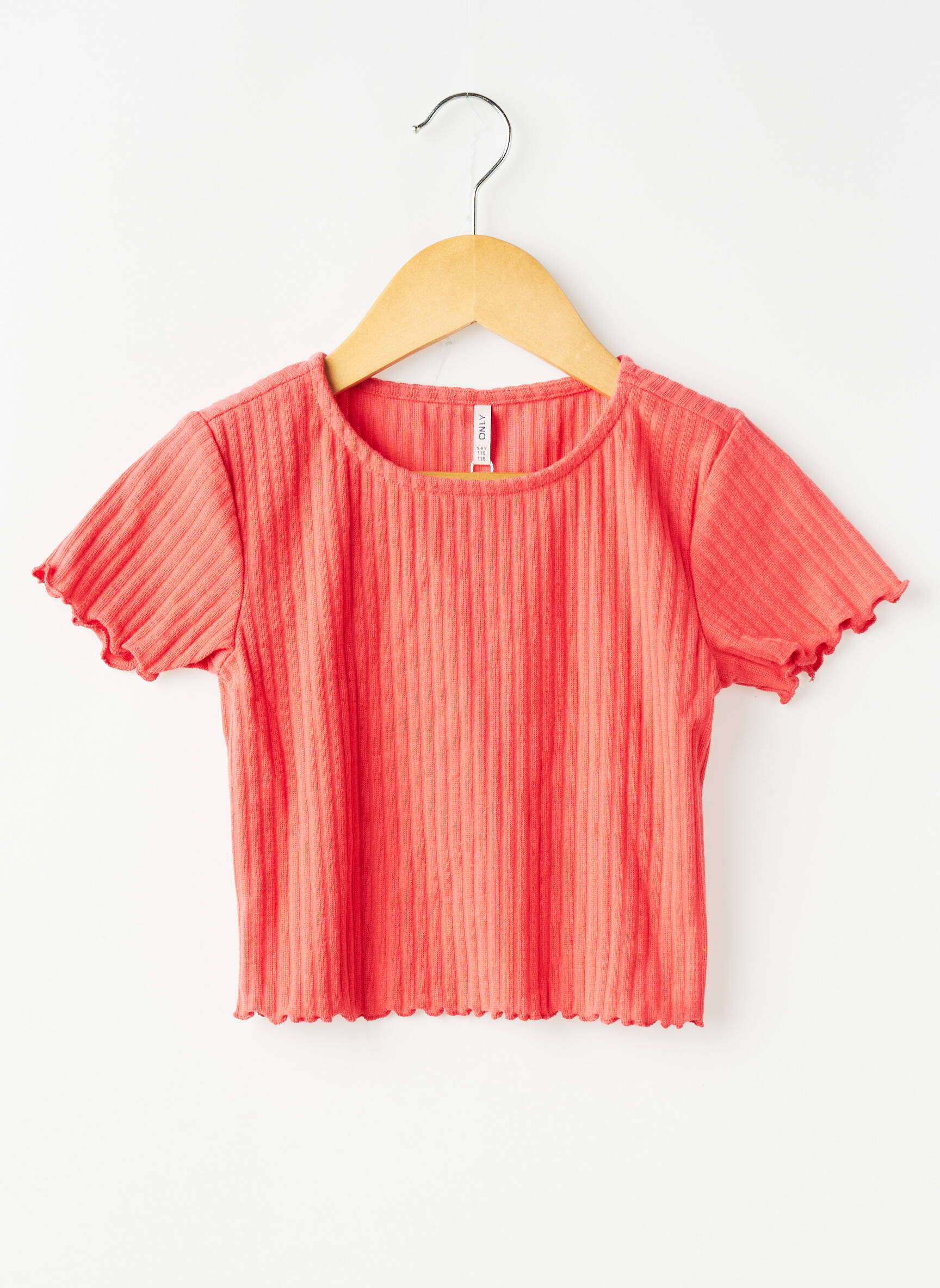T-shirt stretch fines bretelles rouge ONLY fille