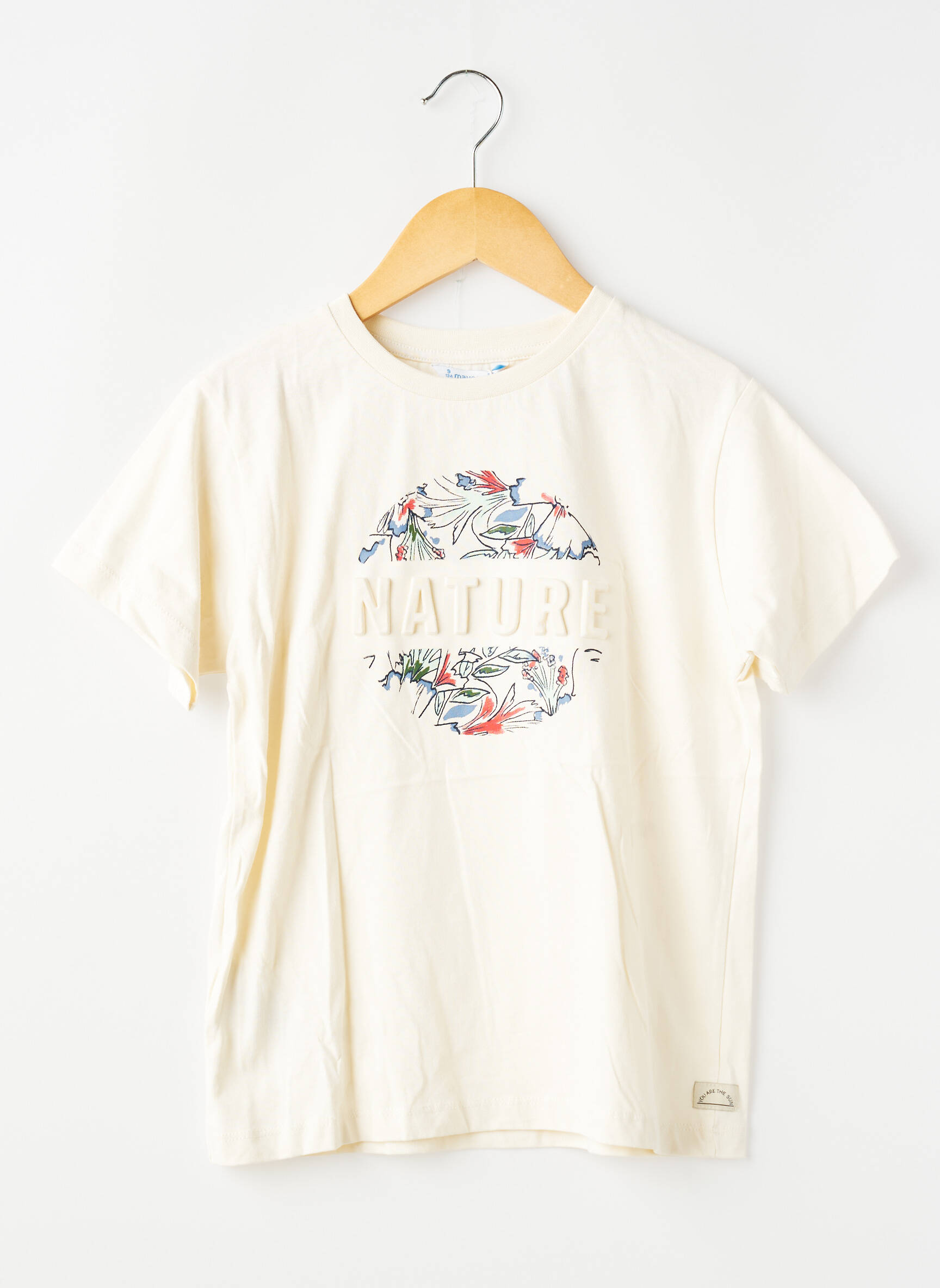 T-shirt stretch manches courtes beige MAYORAL fille