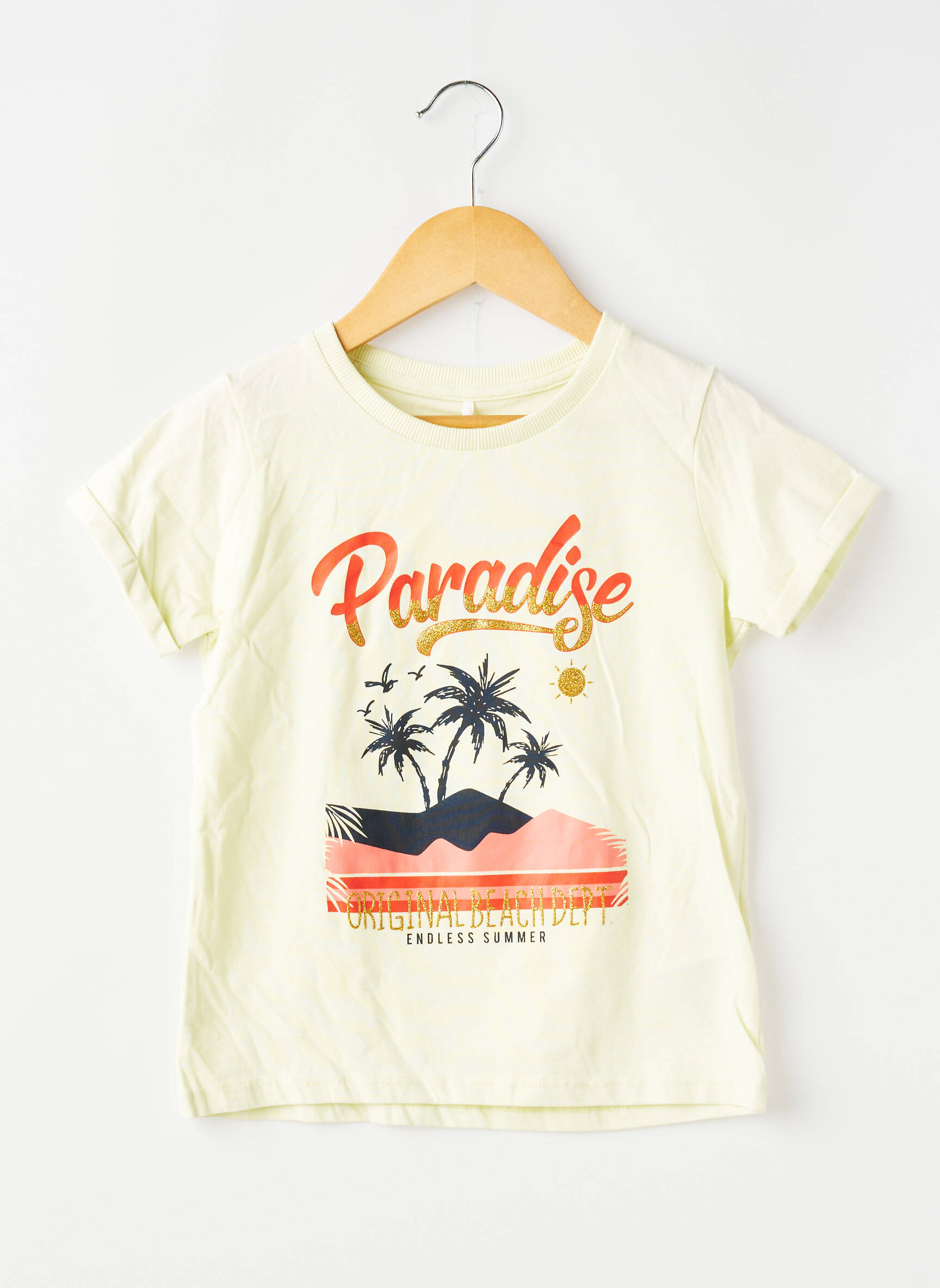 T-shirt stretch manches courtes jaune NAME IT fille