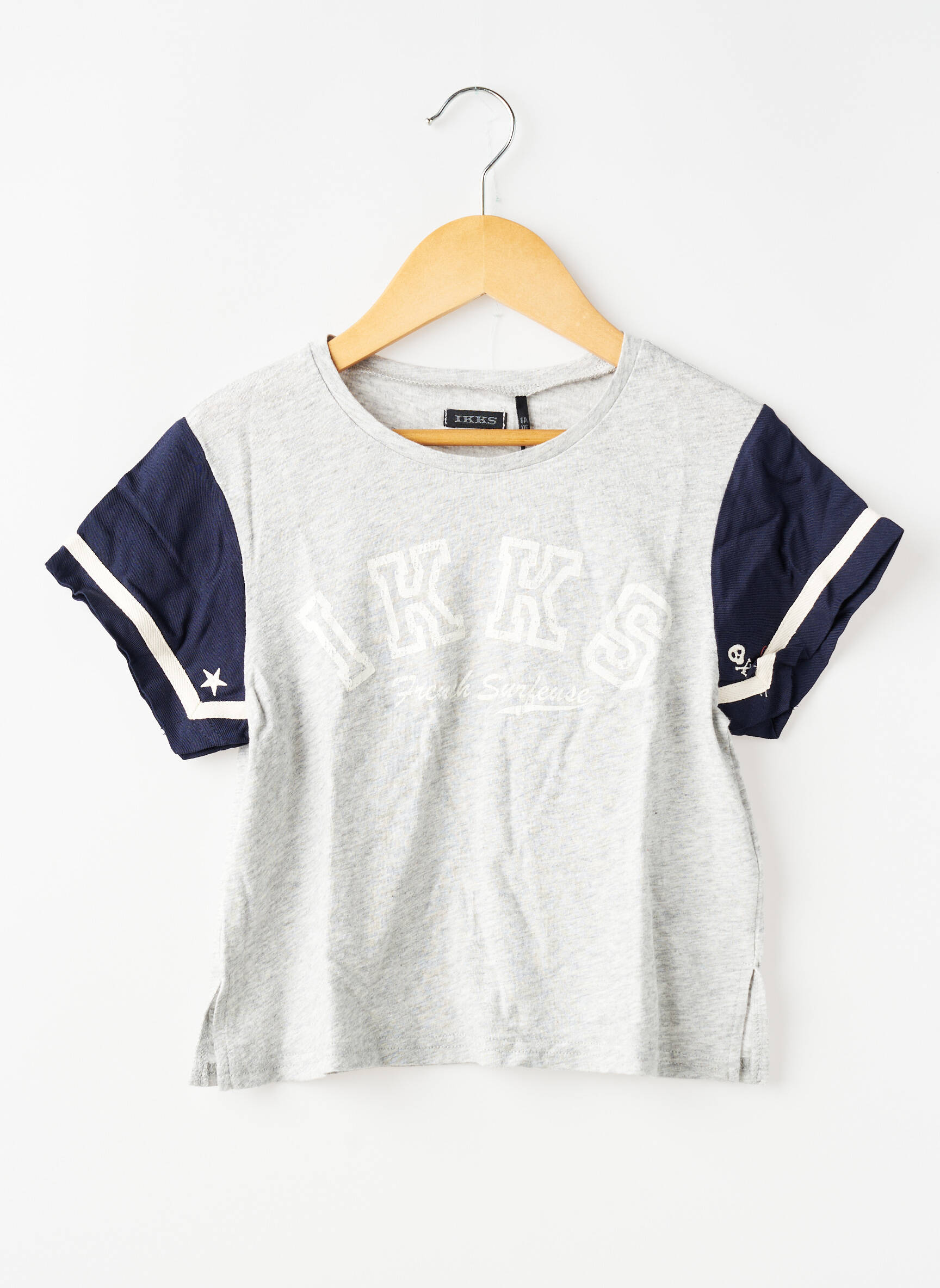 T-shirt stretch manches courtes gris IKKS garçon
