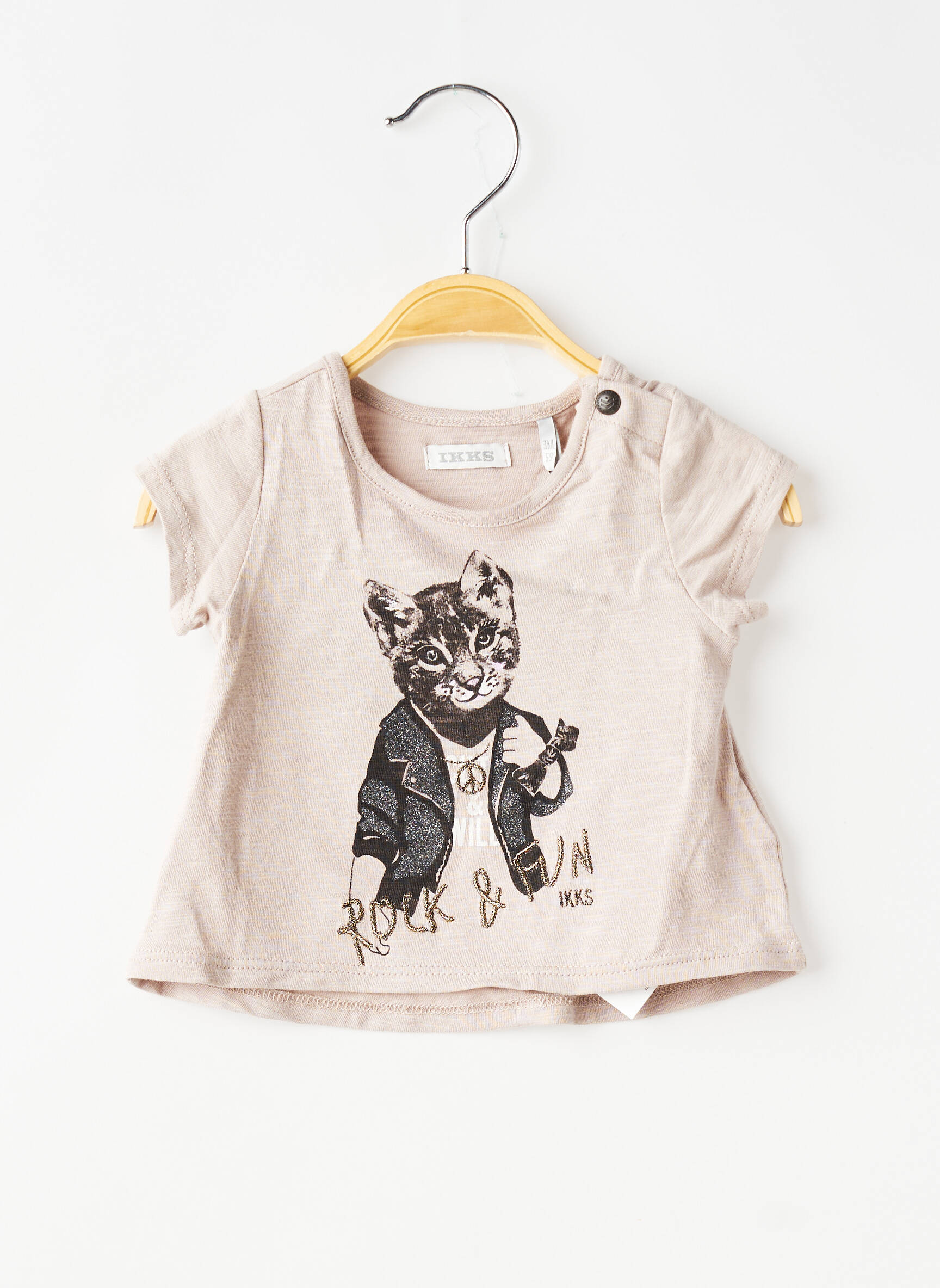 T-shirt stretch manches courtes marron IKKS fille