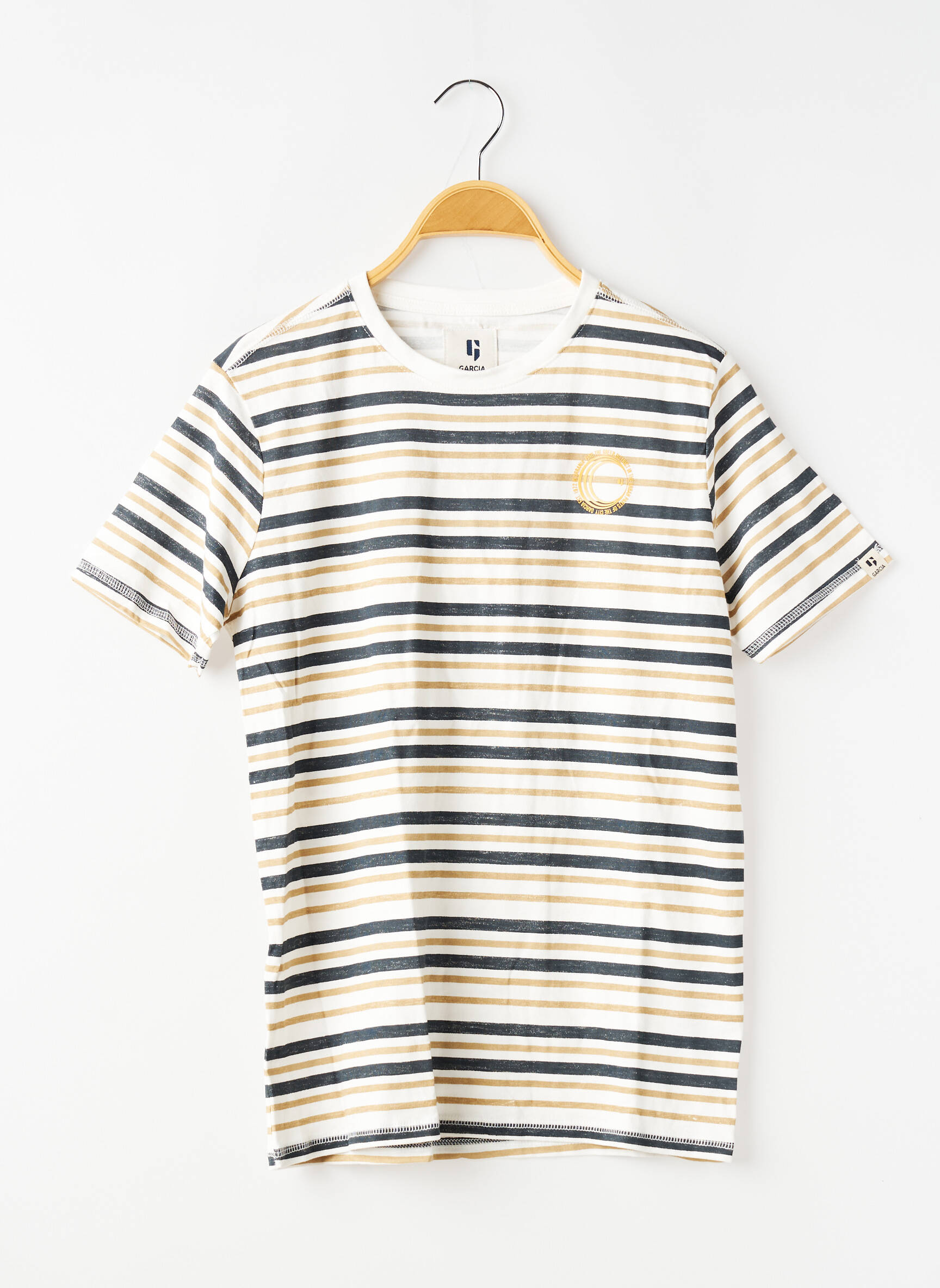 T-shirt stretch manches courtes beige GARCIA garçon