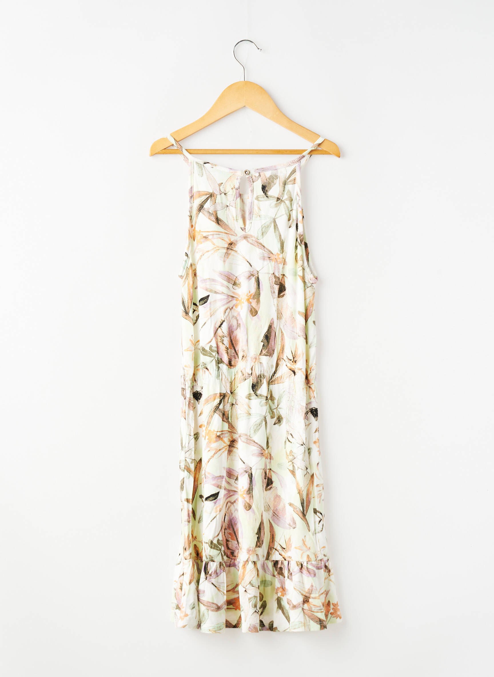 Robe mi-longue fines bretelles fines bretelles vert GARCIA fille