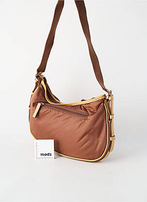 Sac fermeture zippée forme rectangulaire marron AROGADO femme