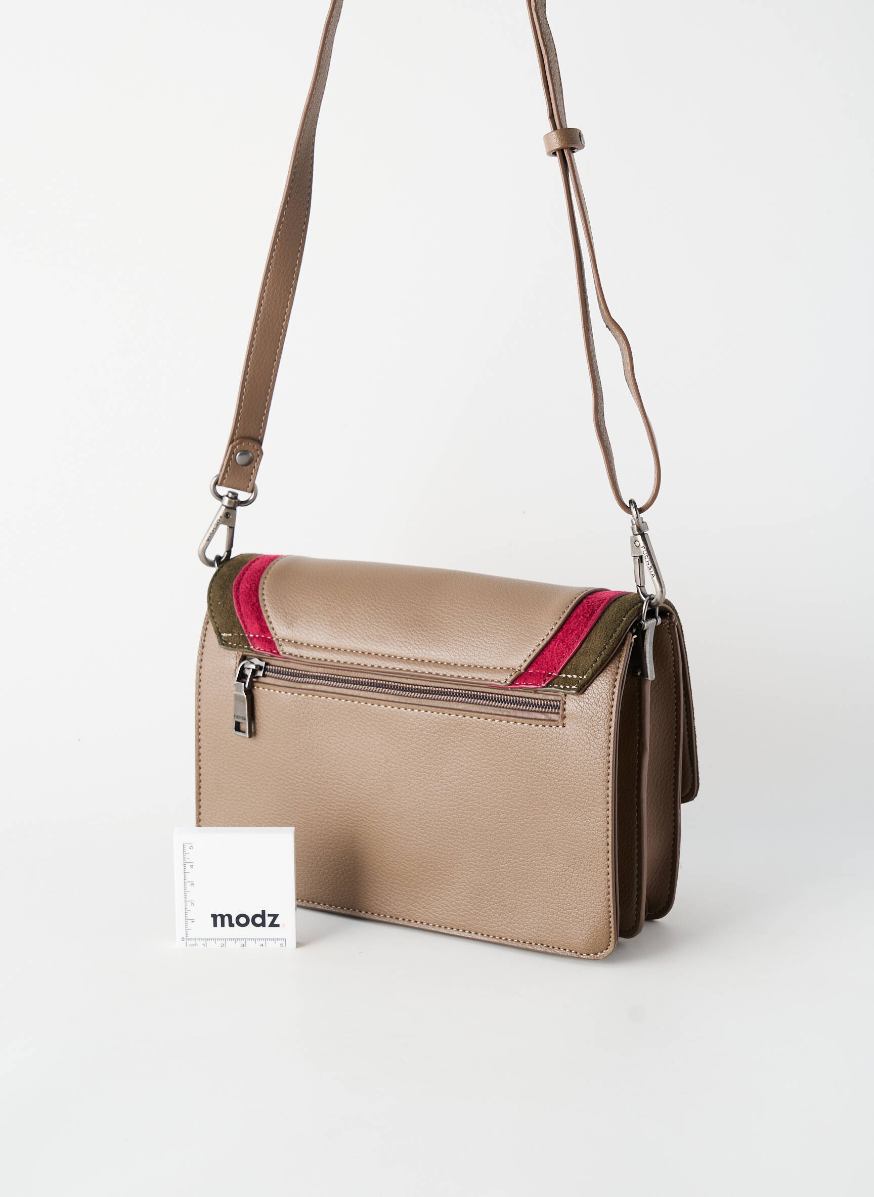 Sac doublure textile forme rectangulaire marron FUCHSIA femme