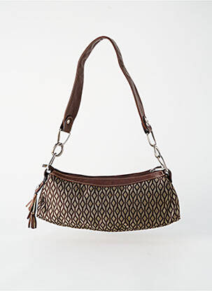 Sac fermeture zippée forme rectangulaire marron TEXIER femme