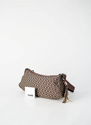 Sac fermeture zippée forme rectangulaire marron TEXIER femme