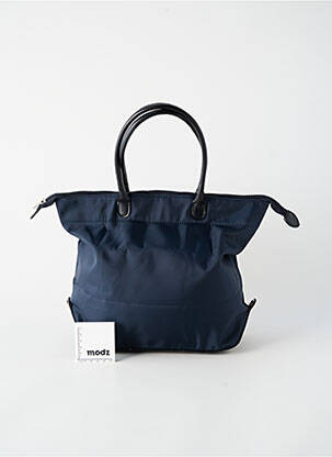 Sac coutures renforcées forme shopping bleu DUO LYNX femme
