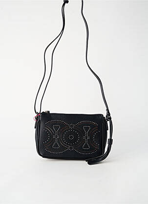 Sac fermeture zippée forme rectangulaire noir FUCHSIA femme