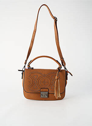 Sac multipoches forme rectangulaire marron FUCHSIA femme