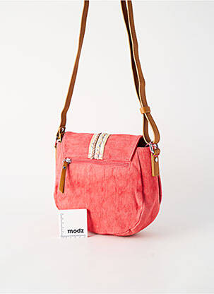Sac fermeture zippée forme rectangulaire rouge FUCHSIA femme
