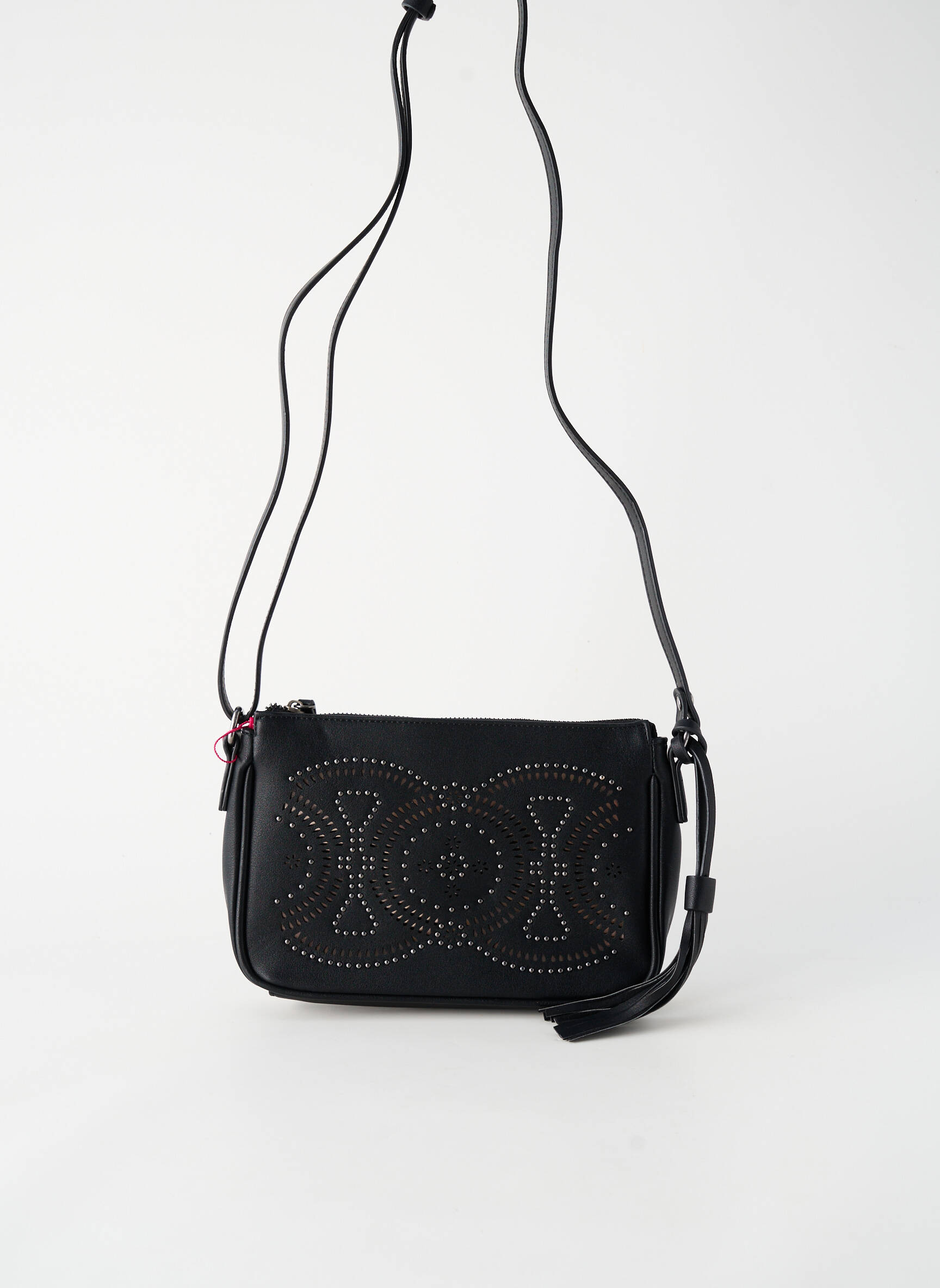 Sac fermeture zippée forme rectangulaire noir FUCHSIA femme