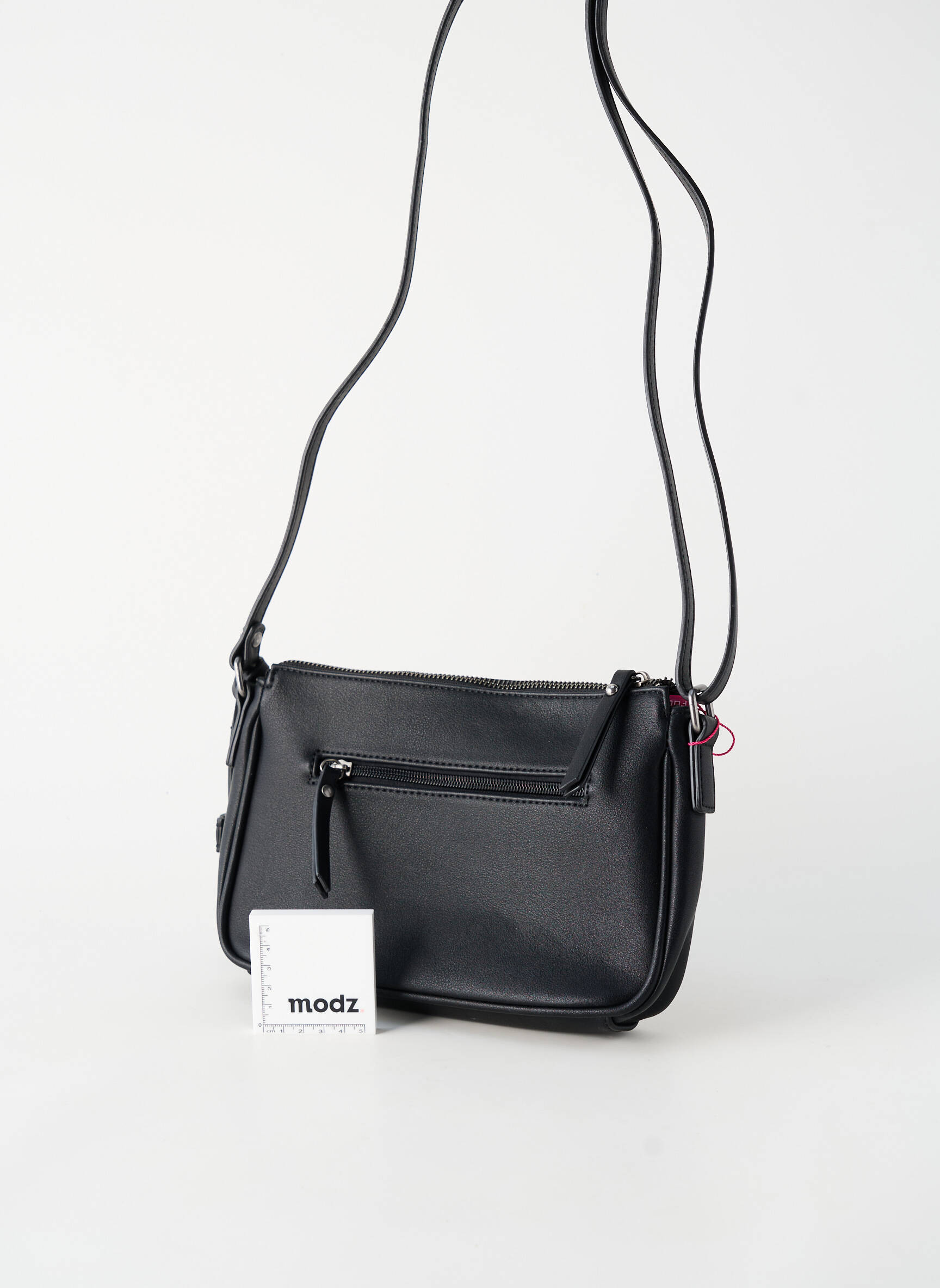 Sac fermeture zippée forme rectangulaire noir FUCHSIA femme