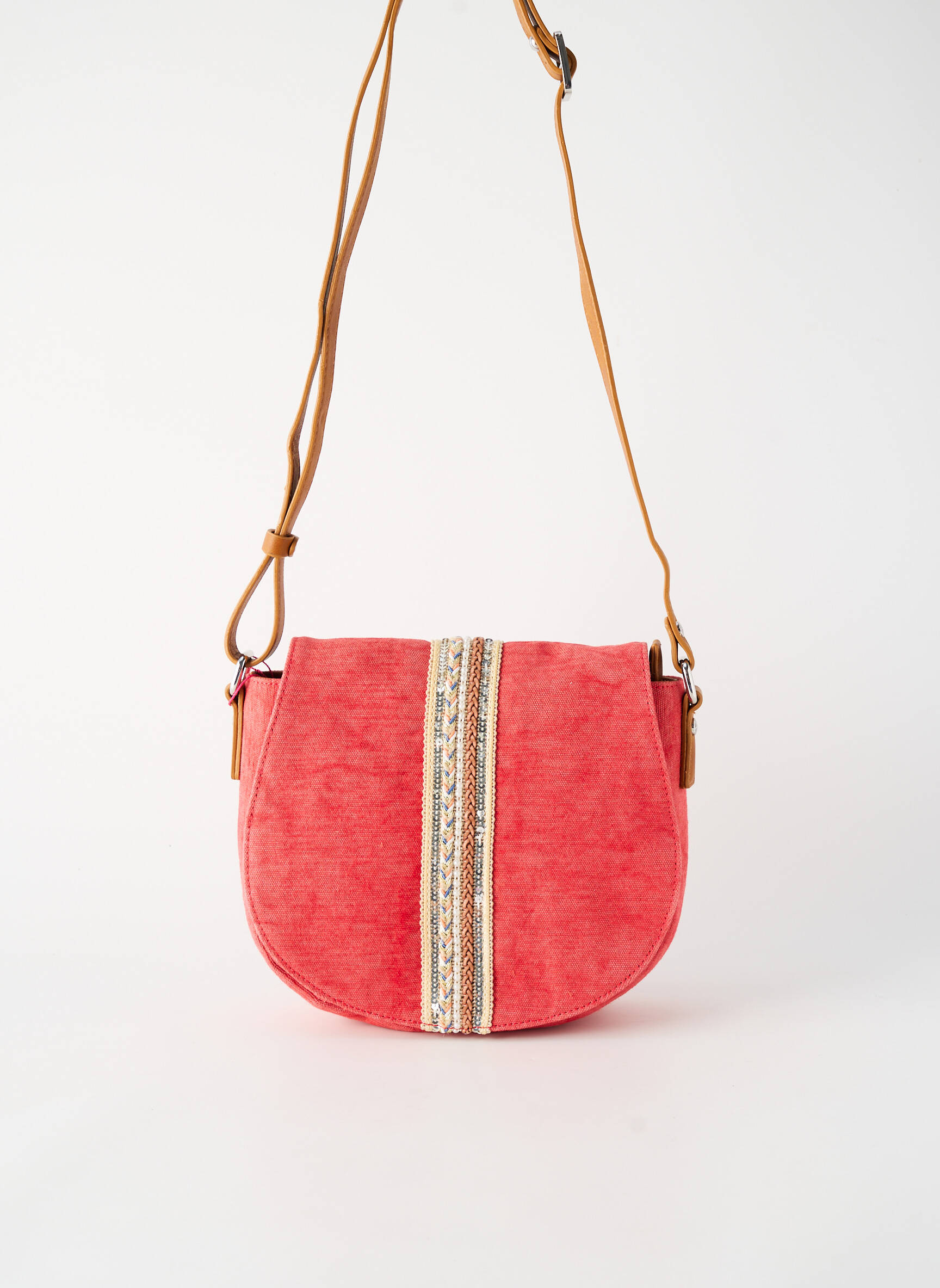 Sac fermeture zippée forme rectangulaire rouge FUCHSIA femme