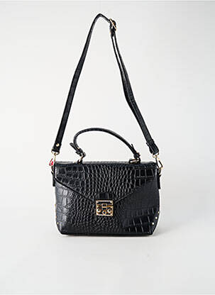 Sac doublure textile forme rectangulaire noir FUCHSIA femme