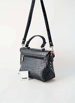 Sac doublure textile forme rectangulaire noir FUCHSIA femme