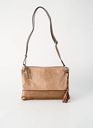 Sac multipoches forme rectangulaire marron PATRICK BLANC femme