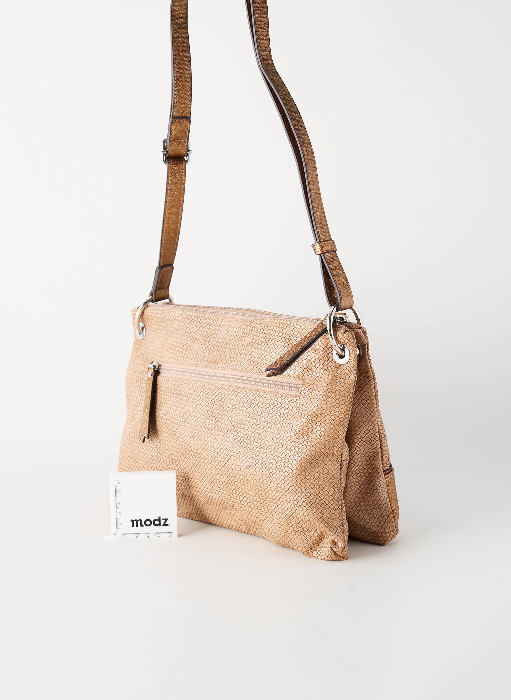 Sac multipoches forme rectangulaire marron PATRICK BLANC femme