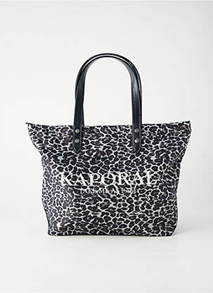Sac doublure textile forme shopping noir KAPORAL femme