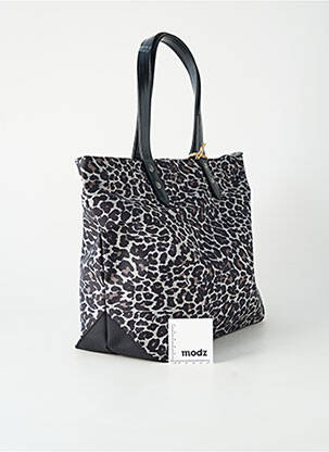 Sac doublure textile forme shopping noir KAPORAL femme