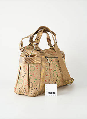 Sac fermeture zippée forme rectangulaire beige LANCASTER femme