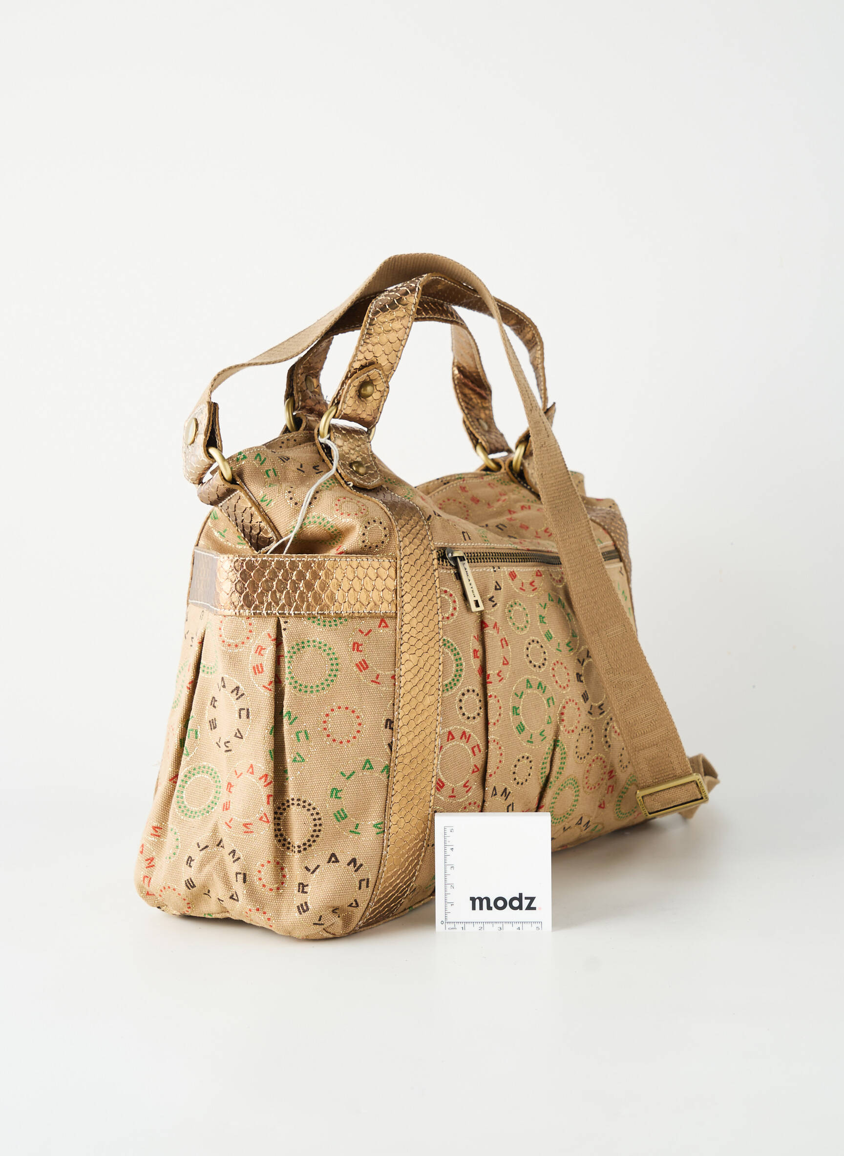 Sac fermeture zippée forme rectangulaire beige LANCASTER femme
