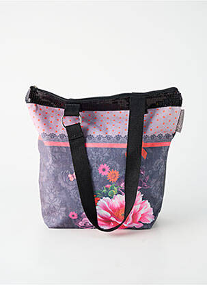 Sac fermeture zippée forme rectangulaire gris ROSE VENIN femme
