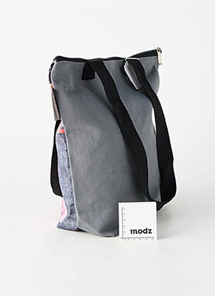 Sac fermeture zippée forme rectangulaire gris ROSE VENIN femme