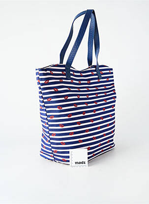 Sac fermeture fermeture aimantée forme shopping bleu LOLLIPOPS femme